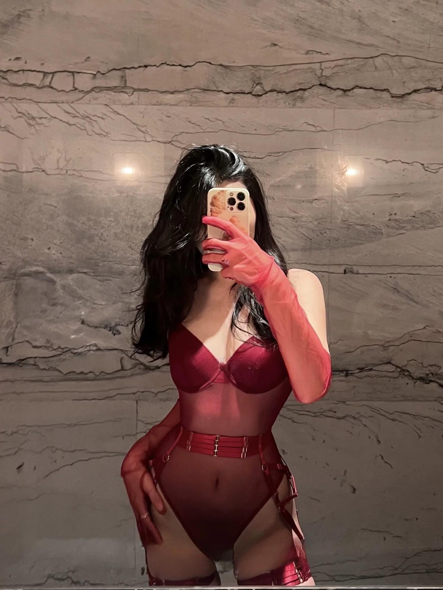 Burgundy Sheer Bra Set